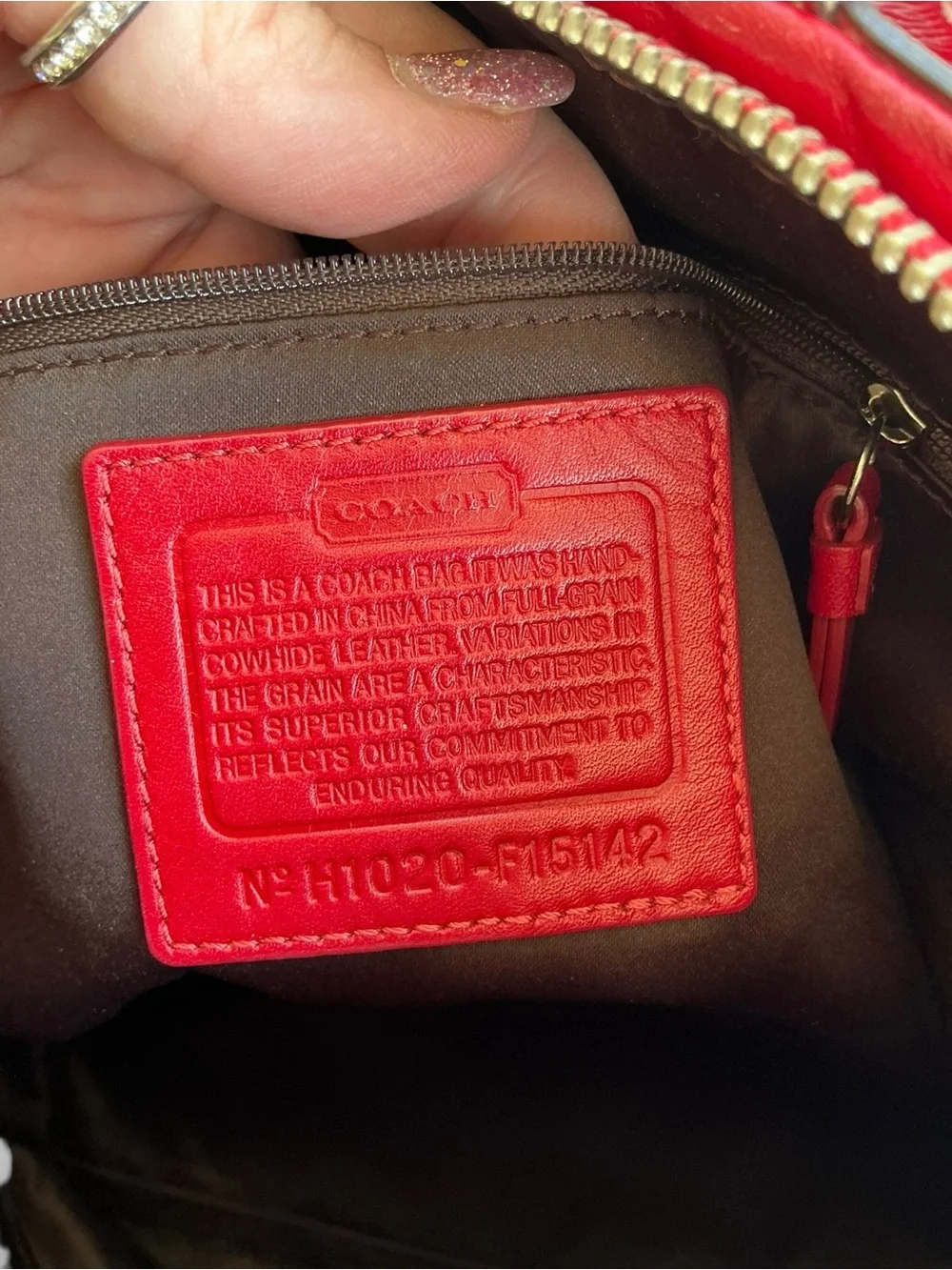 Coach Peyton Patent Leather F15142 Red Signature C Stitched Shoulder Tote Bag